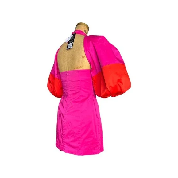 Banana Republic Mini Dress in Pink and Puffed Sleeves - Picture 2 of 8